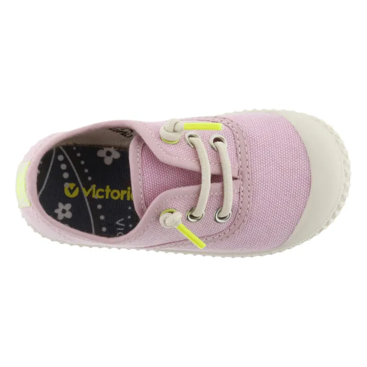 Victoria Baskets Lacets Elastiqués Lona Lavada | Rose
