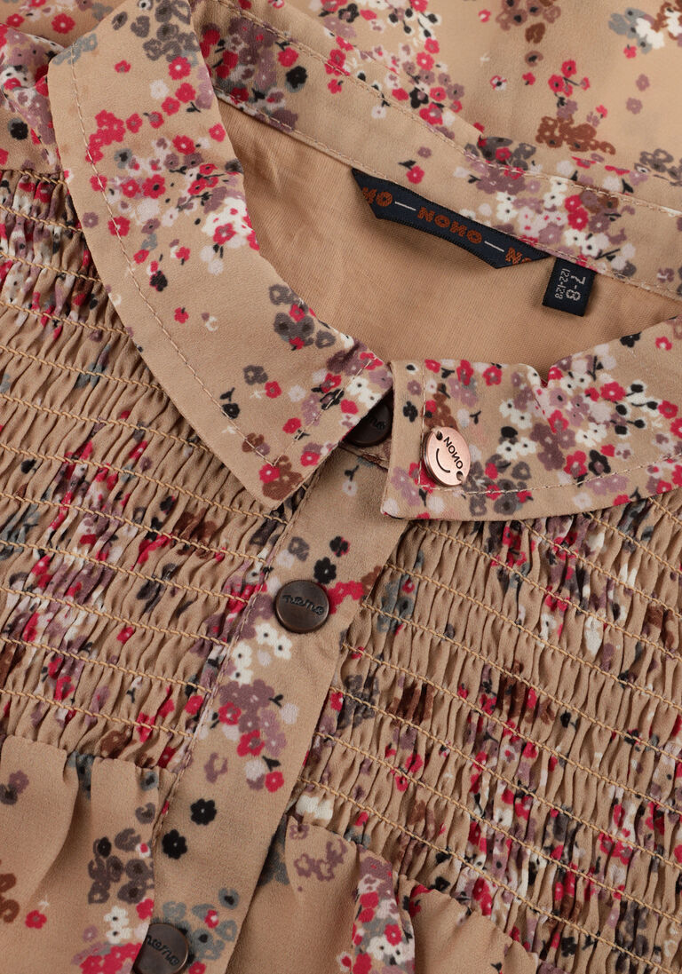NONO zand nono mini jurk milau girls woven dress sand