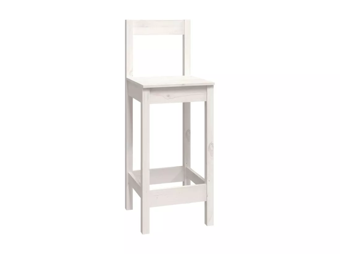 Ensemble de bar 9 pcs Blanc Bois de pin massif