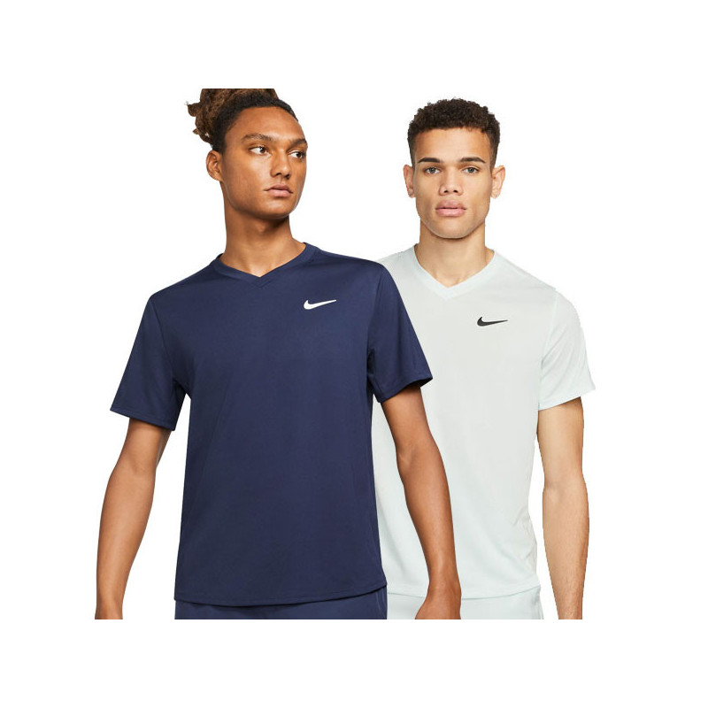 Tee-shirt Nikecourt Dri-Fit Victory marine ou vert clair