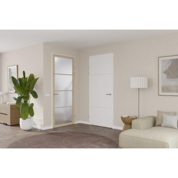 Arne & Bodil binnendeur ABE100 satijnglas - licht eiken houtlook afwerking