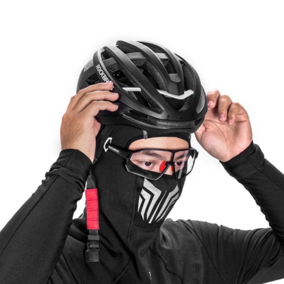 Kurze Ski Sturmhaube Motorrad Halstuch Kälte   UV Gesichts Schutzmaske - Schwarz