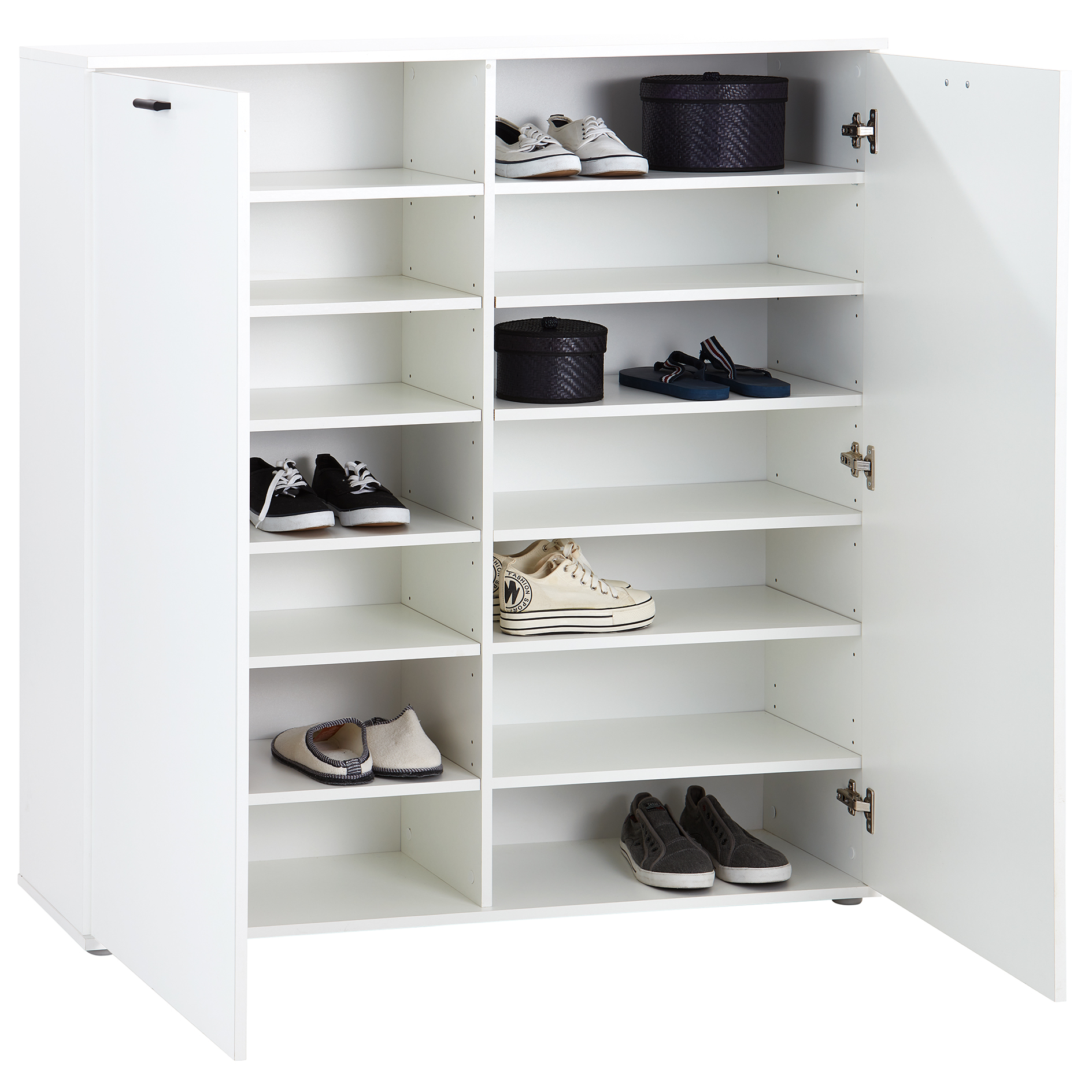 Schuhschrank - weiß - 125 cm