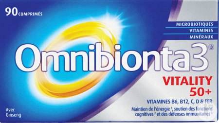 Omnibionta 3 Energy 50+ Multivitamines/Energie 90 Comprimés