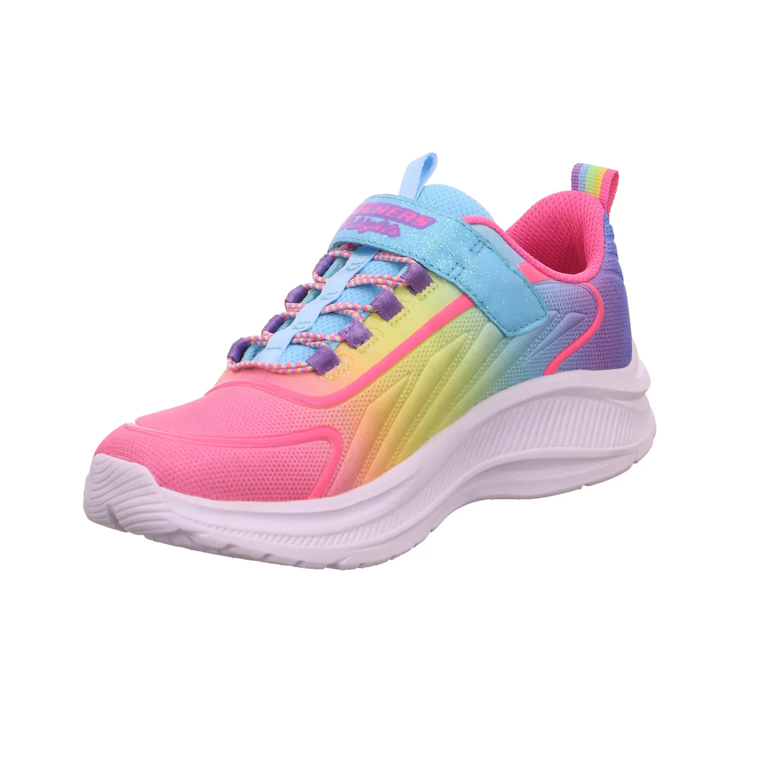 SKECHERS Mädchen-Halbschuh Klett Rosa Textil  Sneaker