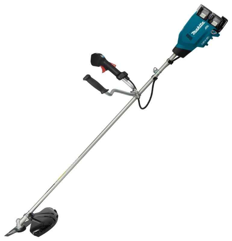 Makita DUR369APT2 2x18 V Bosmaaier U-greep (2x 5. Ah) en duo snellader