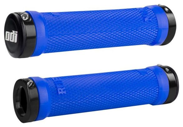 Poignée ODI lock on ruffian sans colerette 130mm Bleu Noir