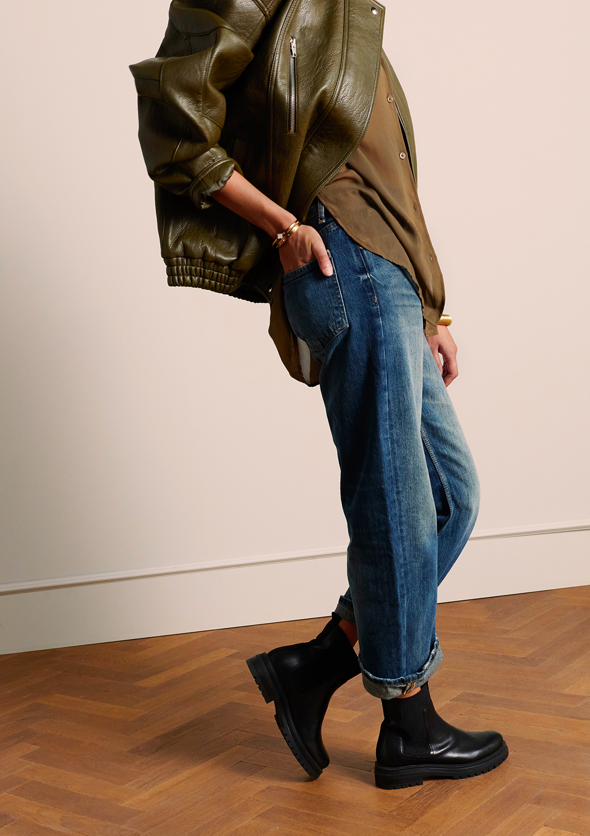 Zwarte leren chelsea boots