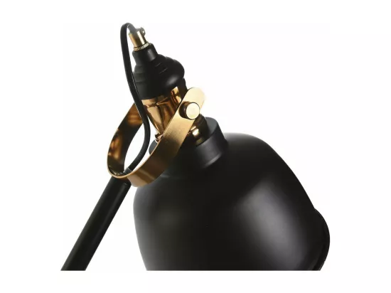 Lampe de Bureau DKD Home Décor Noir Doré Métal (41 x 18 x 59 cm)