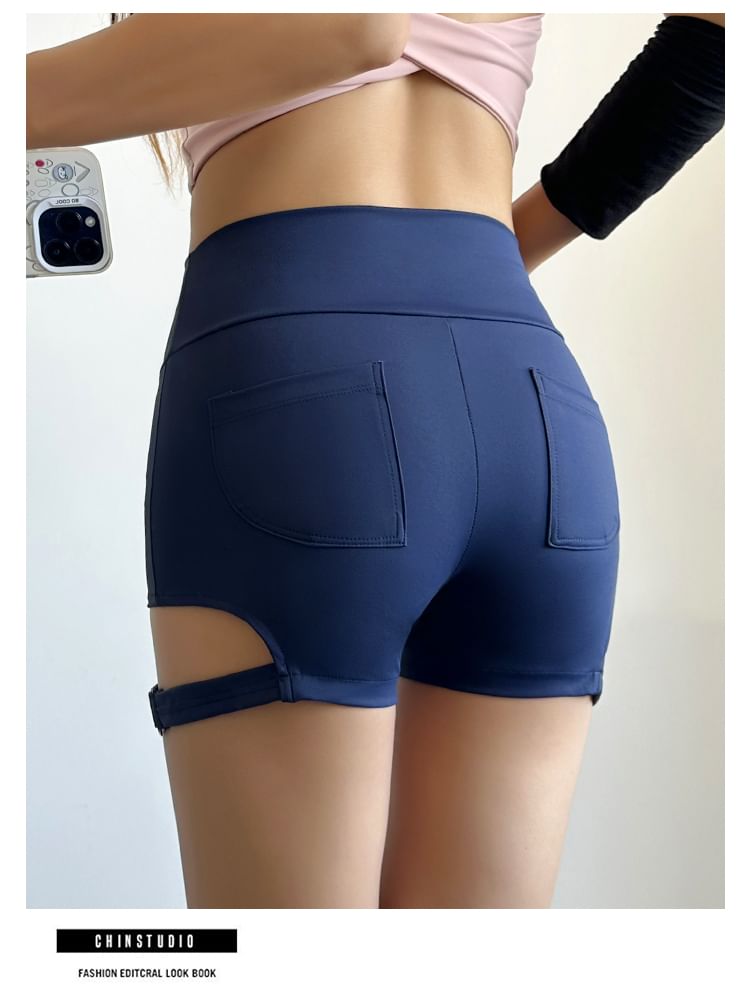 Engiko - Hoge taille effen sportshorts