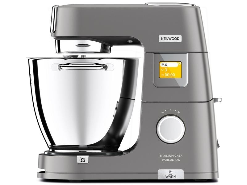 Kenwood Küchenmaschine Titanium Chef Patissier XL Silber Vielseitiges Küchengerät mit Wärm- und Wiegefunktion