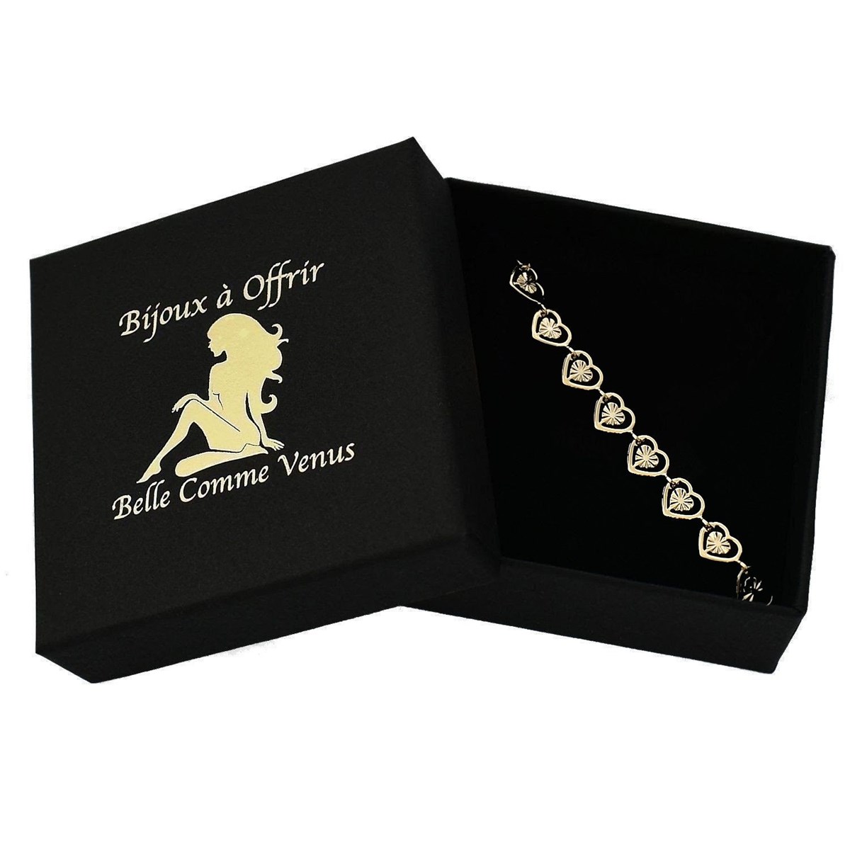 Bracelet suite de coeurs Plaqué OR 750 3 microns