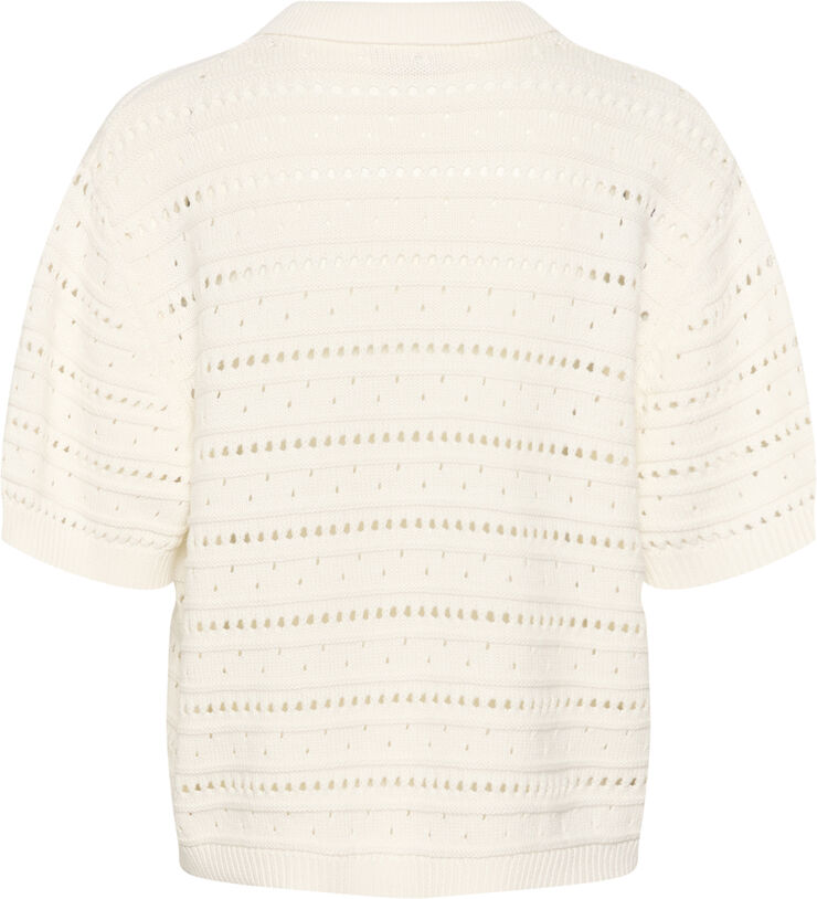 Kaffe KAjolie Polo Knit Pullover Chalk