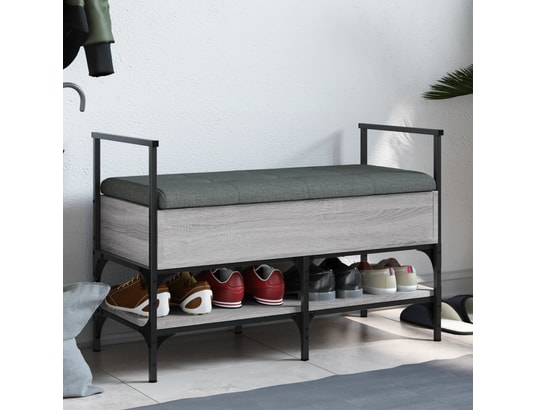 VIDAXL - Banc à chaussures sonoma gris 85,5x42x57,5 cm bois d'ingénie...