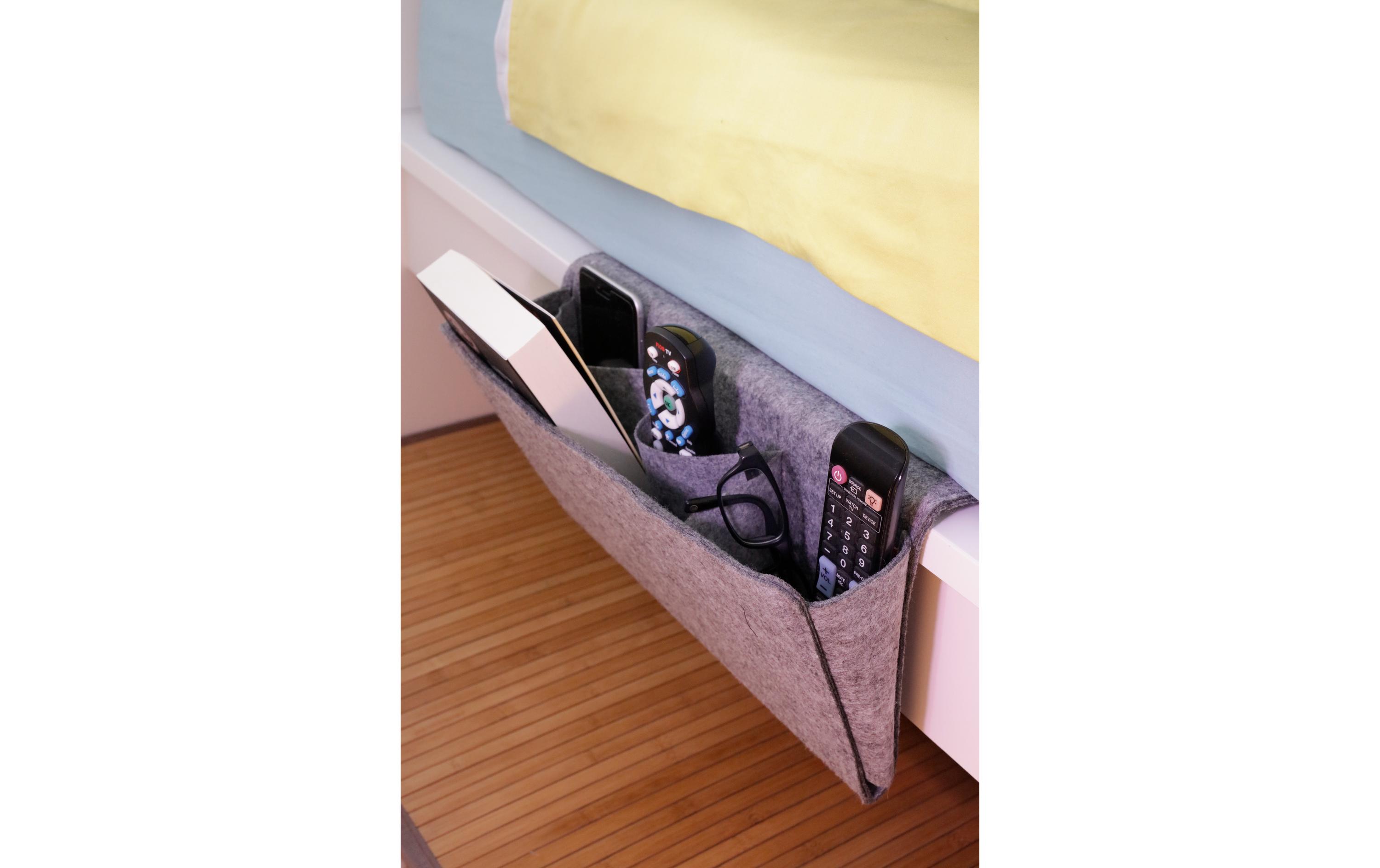 Aufbewahrungstasche Bedside Caddy GrauOrganizer für den Bettrand