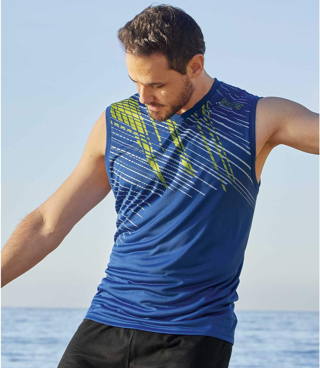 Lot de 2 Tee-Shirts Sans Manches Col V Sport