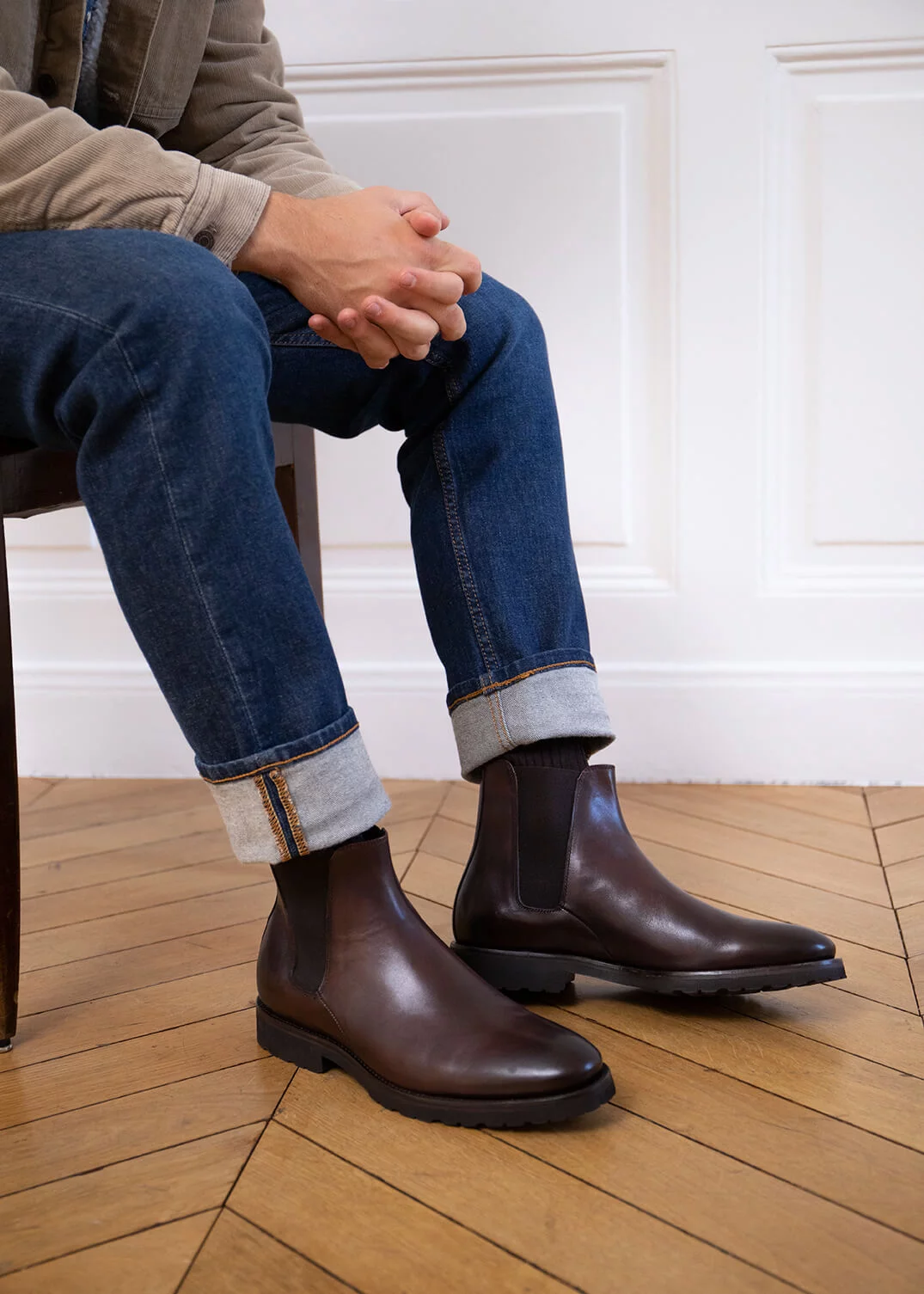CHELSEA BOOTS PATRIZIO CUIR MARRON
