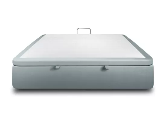 Sommier Coffre Velours Gris bleuté 180x200 H39cm