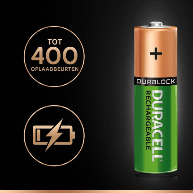 Duracell Plus AA oplaadbare NiMH batterijen - 4 stuks