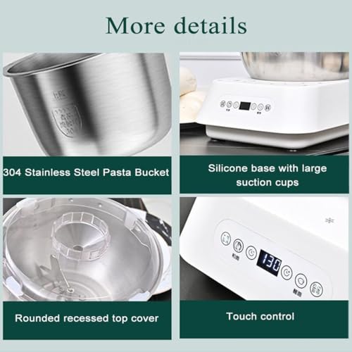Machine à pâte 3 en 1, étuve de pâte avec Fermentation thermostatique, pétrissage Rapide de 15 Minutes, minuterie Intelligente, Seau à Nouilles en Acier Inoxydable 304, Machine à pétrir Automatique : Cuisine et Maison