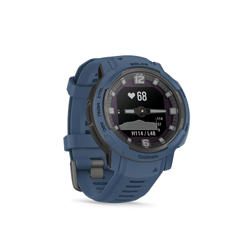 Garmin Instinct Crossover 010-02730-02 Solar Hybrid-Smartwatch, Tidal Blue, 45 mm