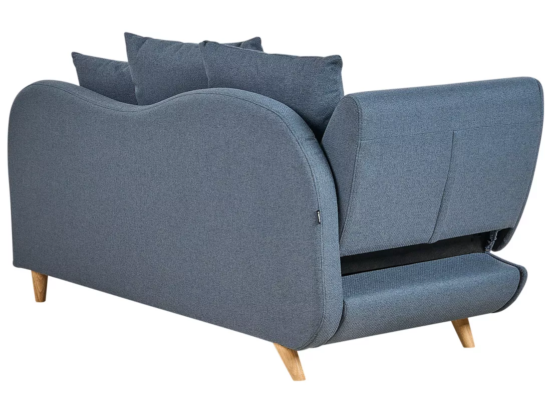 Chaise longue côté droite en tissu bleu MERI II