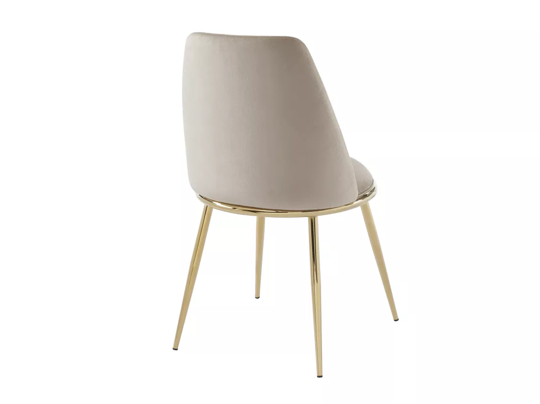 Lot de 6 chaises en velours et métal doré - Beige - NEBINA de Pascal MORABITO