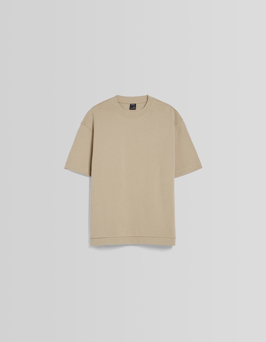 Camiseta de malha interlock de manga curta
