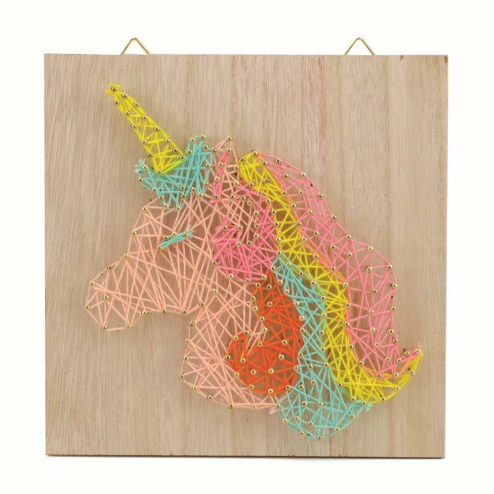 Coffret cadre en bois - string art - licorne
