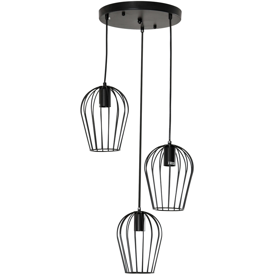 HOMCOM Pendelleuchte mit dem Metalldrahtkäfig-Design schwarz