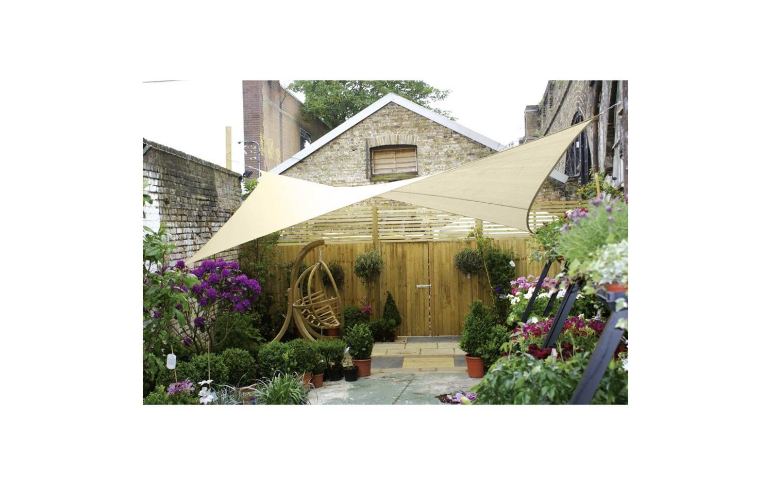 Sonnensegel 500 cm, QuadratischQuadrat, 5 x 5 m, champagne