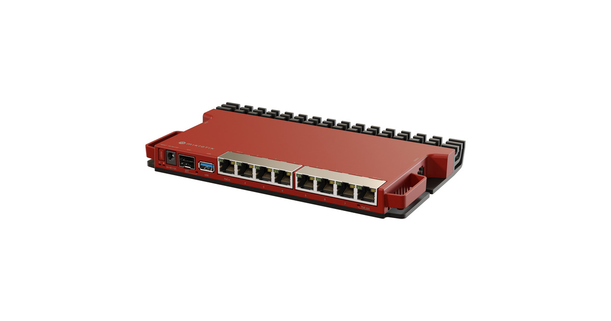 MikroTikL009UIGS-RM router  (Donkerrood, Qualcomm IPQ-5018 CPU, PoE, SFP)