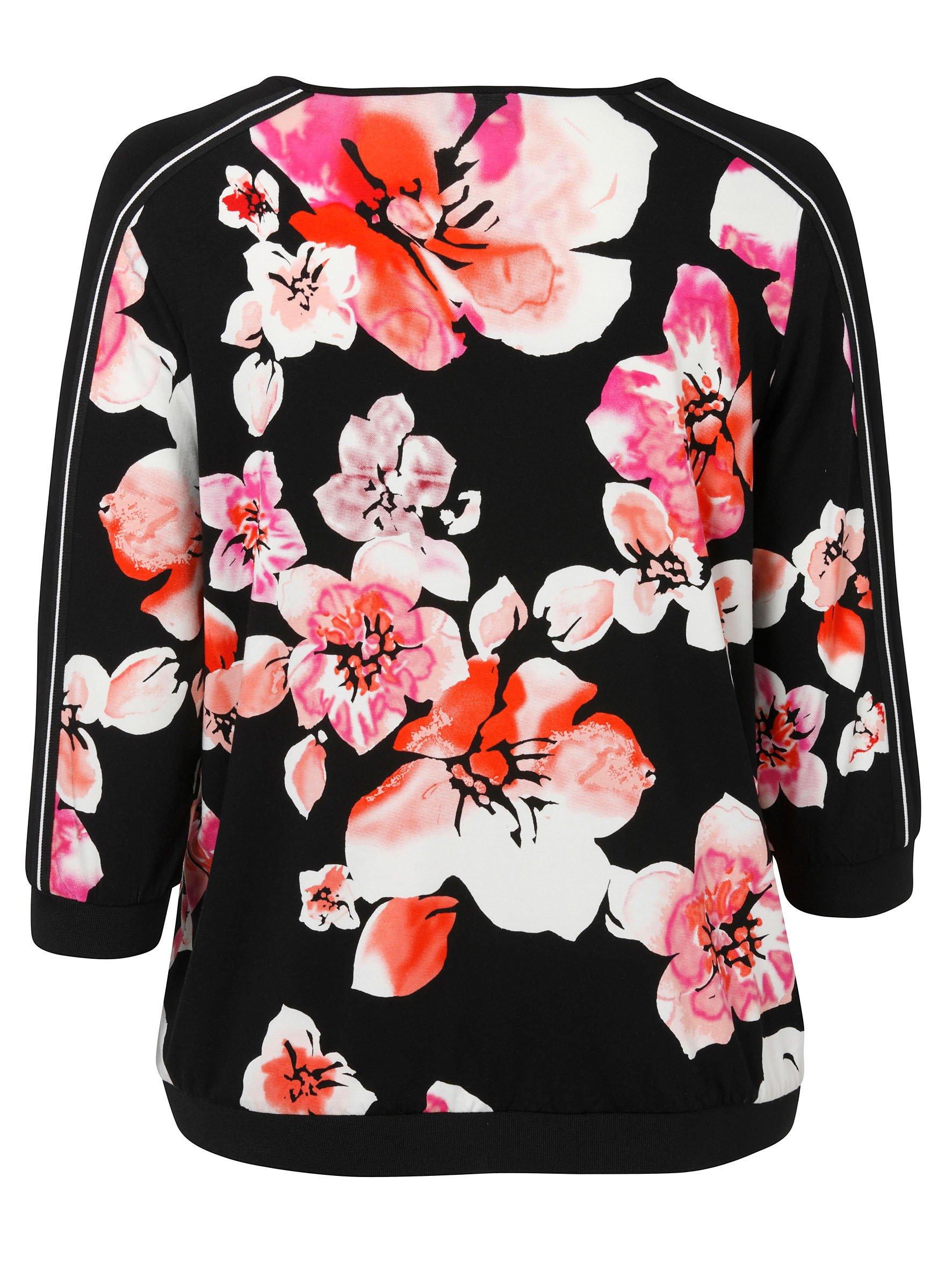 Shirt mit floralem Print und 3/4-Arm, aus Viskose