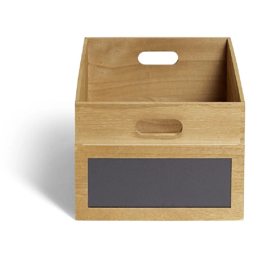 Bac de rangement bois et ardoise Taille S 29xH18x25cm