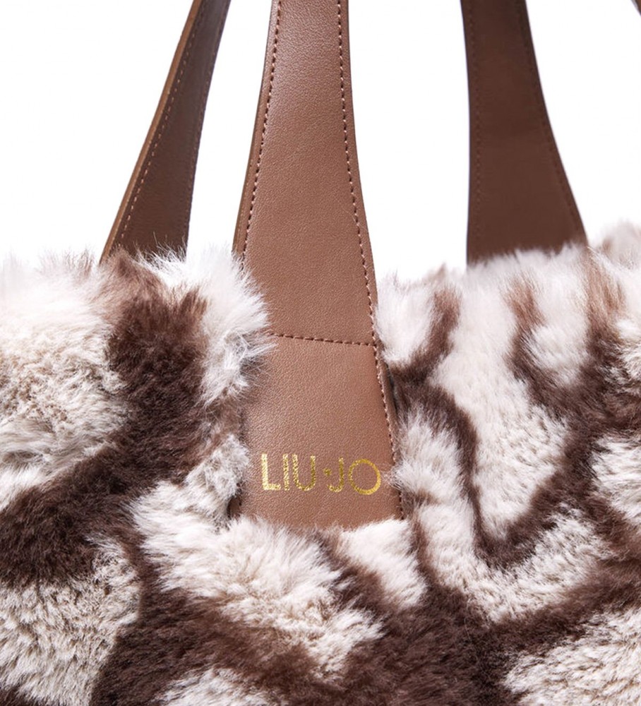 Bolsa tote Liu Jo com logo na cor taupe