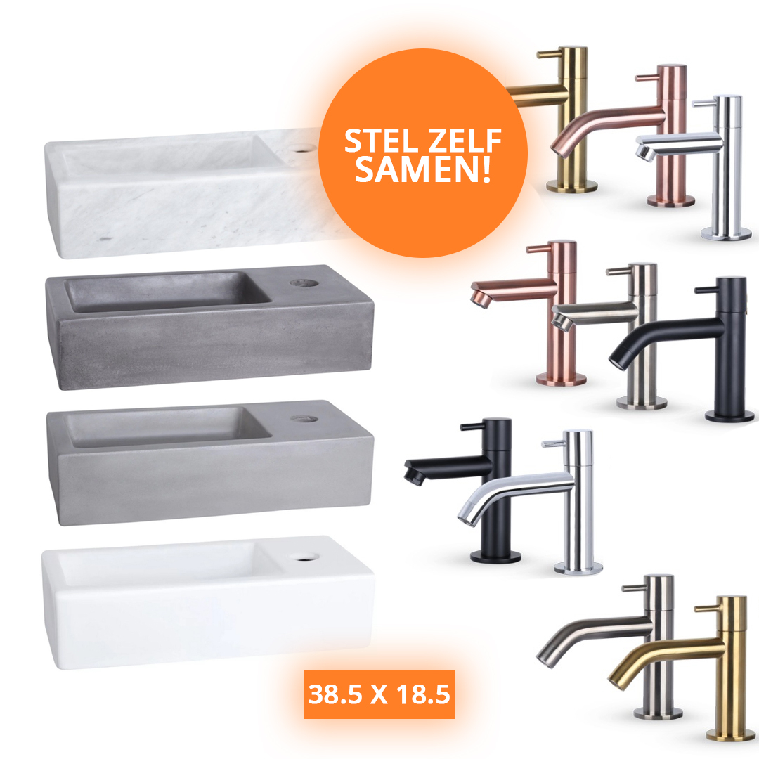 Differnz fonteinset 38.5x18.5 en kraan naar keuze!