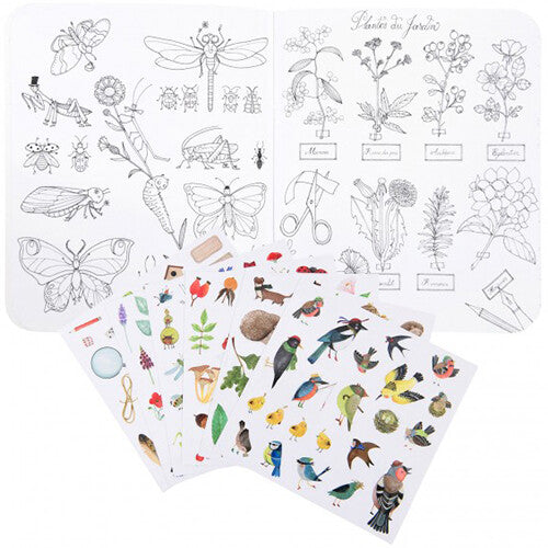Moulin roty kleurboek met stickers de plantkundige