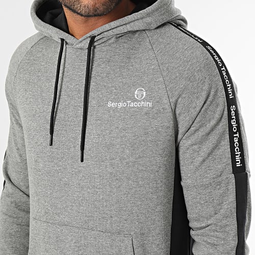 Sweat Capuche A Bandes 40673 Side Hoodie Gris
