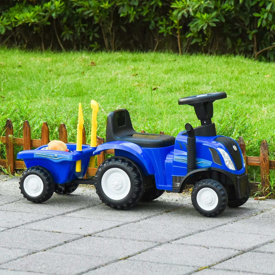 HOMCOM Rutscheauto mit Anhänger und Zubehör blau