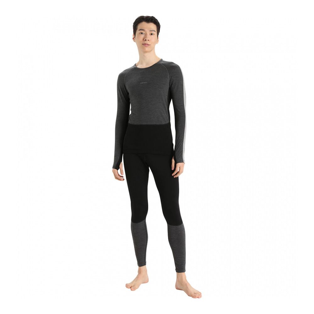 Icebreaker ZONEKNIT 200 - Sous-couche Homme black/jet hthr/cb