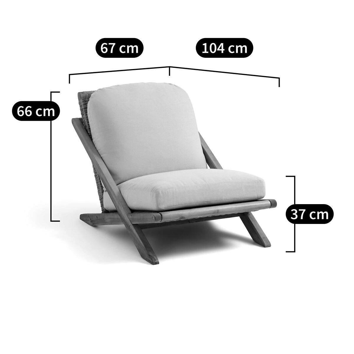 LA REDOUTE INTERIORS<br>Poltrona de exterior Lage, acácia, Cossi