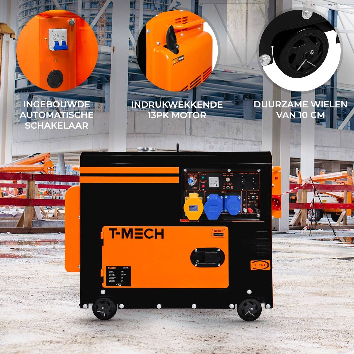 T-Mech 6000 watt stille Diesel generator