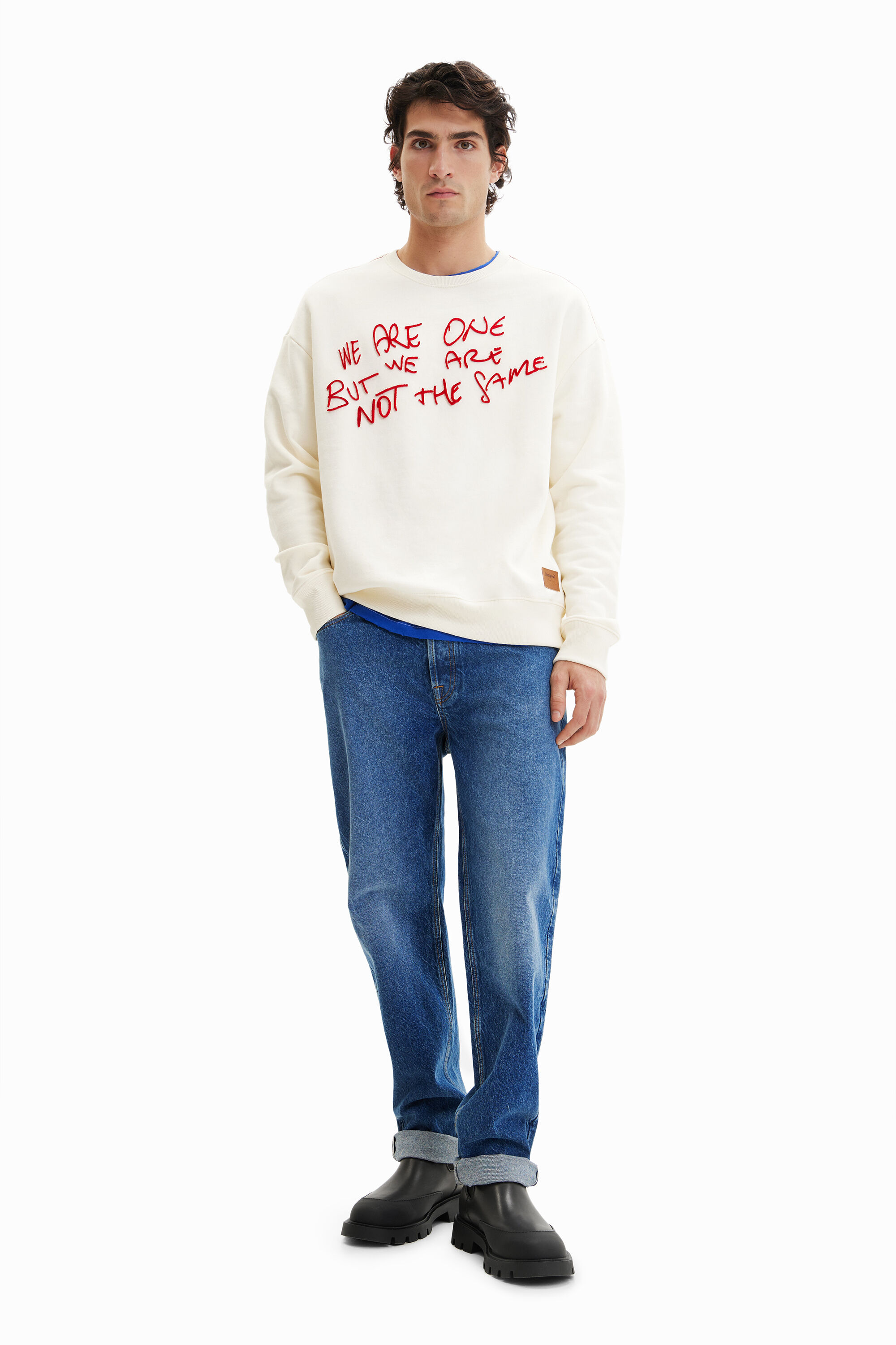 Sweat-shirt message floqué