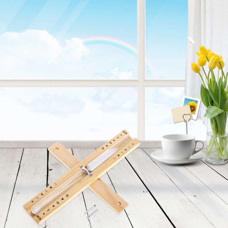 (29cm) Sauna Sanduhr 15 Minuten Timer Sandglas mit Wandbefestigung - Beige