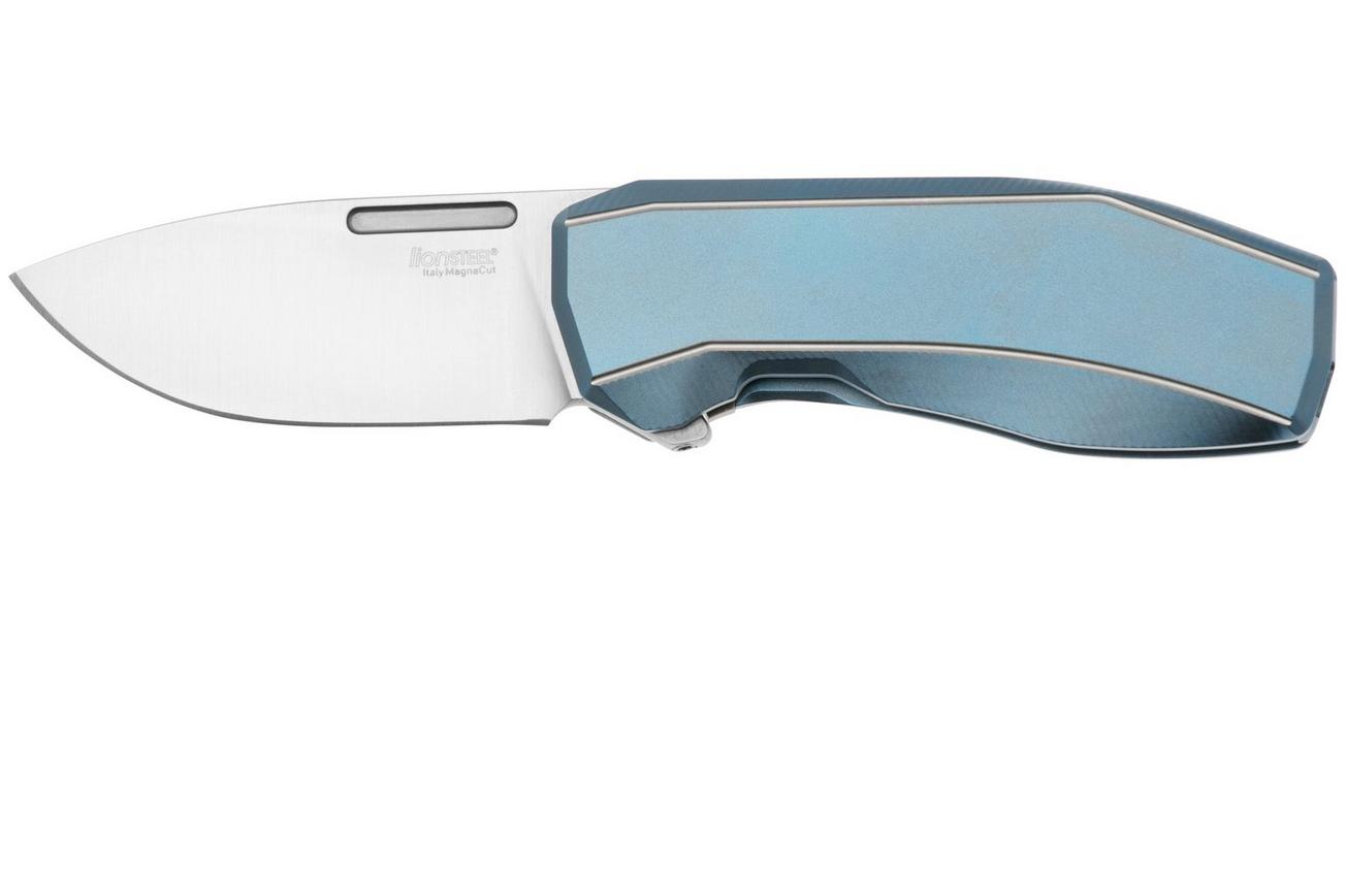 LionSteel N.ONE N1-BL Frame Lock, Magnacut, Blue Titanium, zakmes