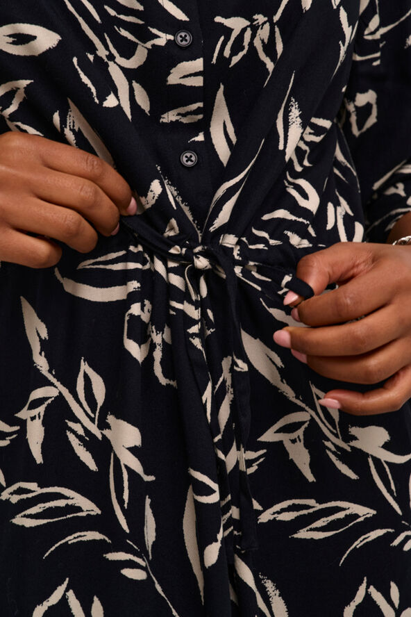 Kaffe KAforrest Shirt Dress Black/sand painted flower