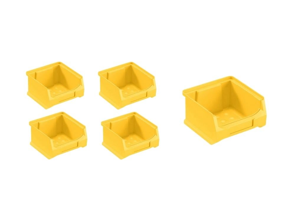 PROREGAL Value Pack 5x Gele opbergdoos 1,0 HxBxD 6 x 10 x 10 cm 0,4 liter opbergcontainer