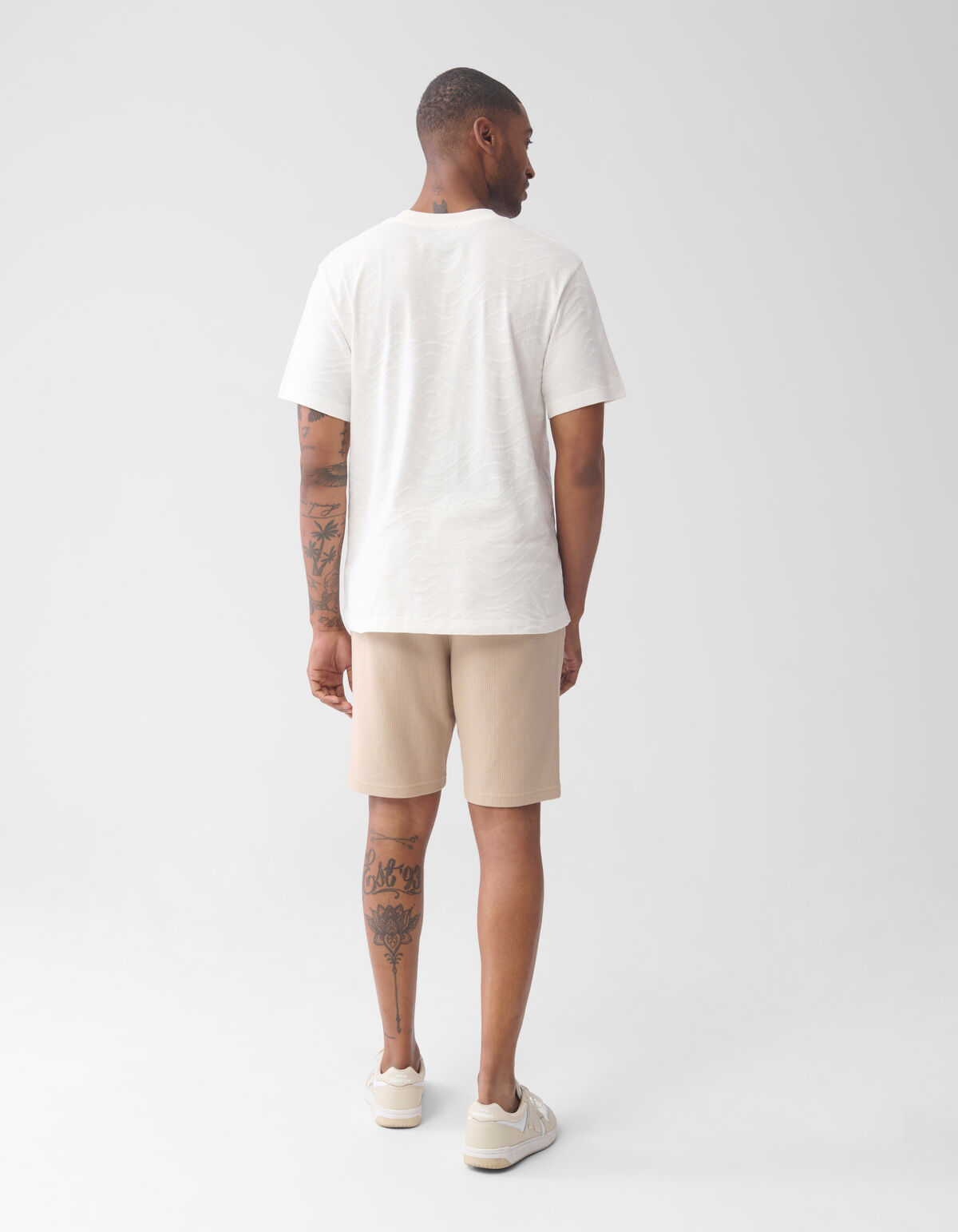 Structuur Regular Fit Short Zand