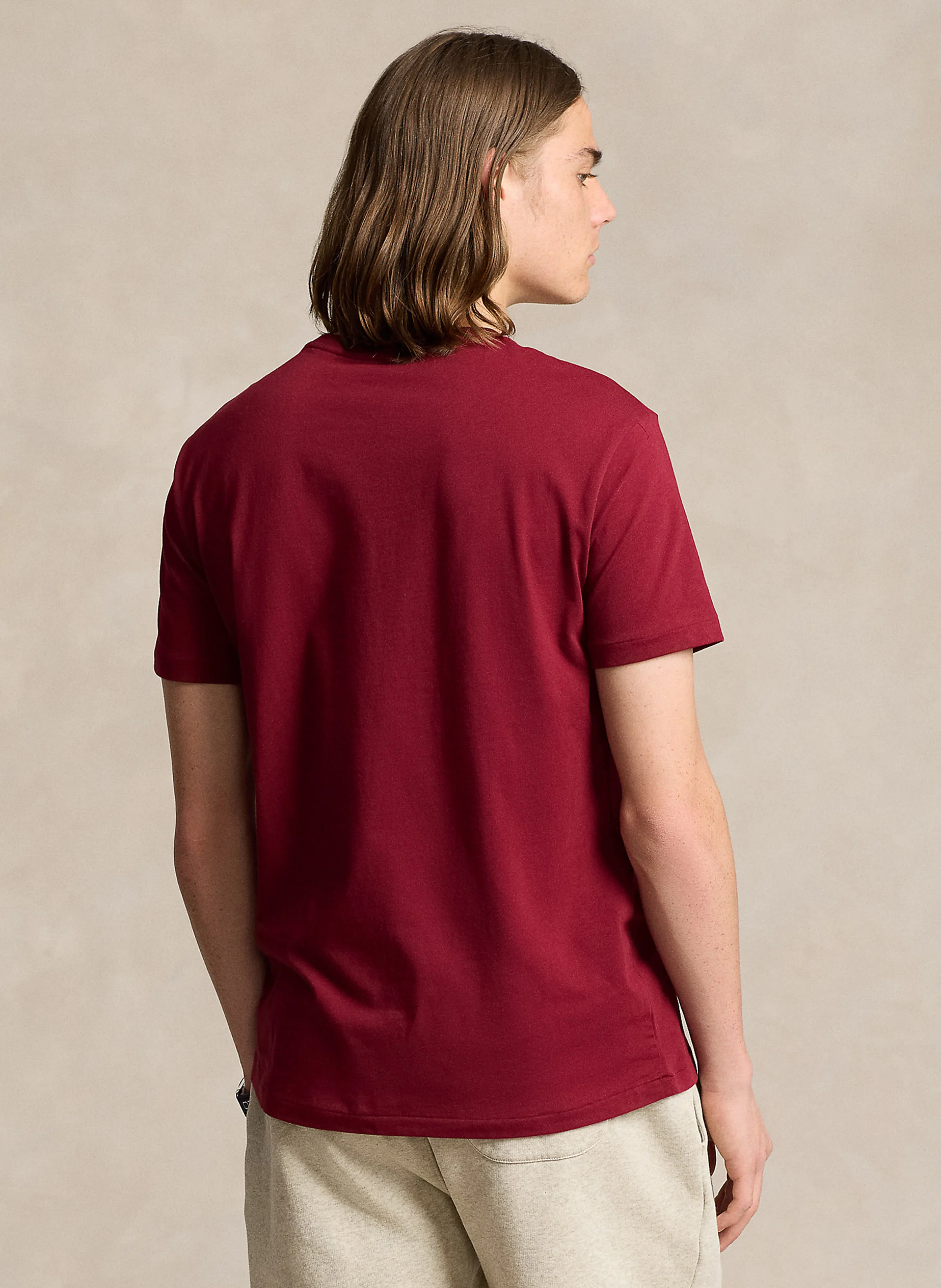 Tee-shirt col rond regular-fit en coton | Rouge