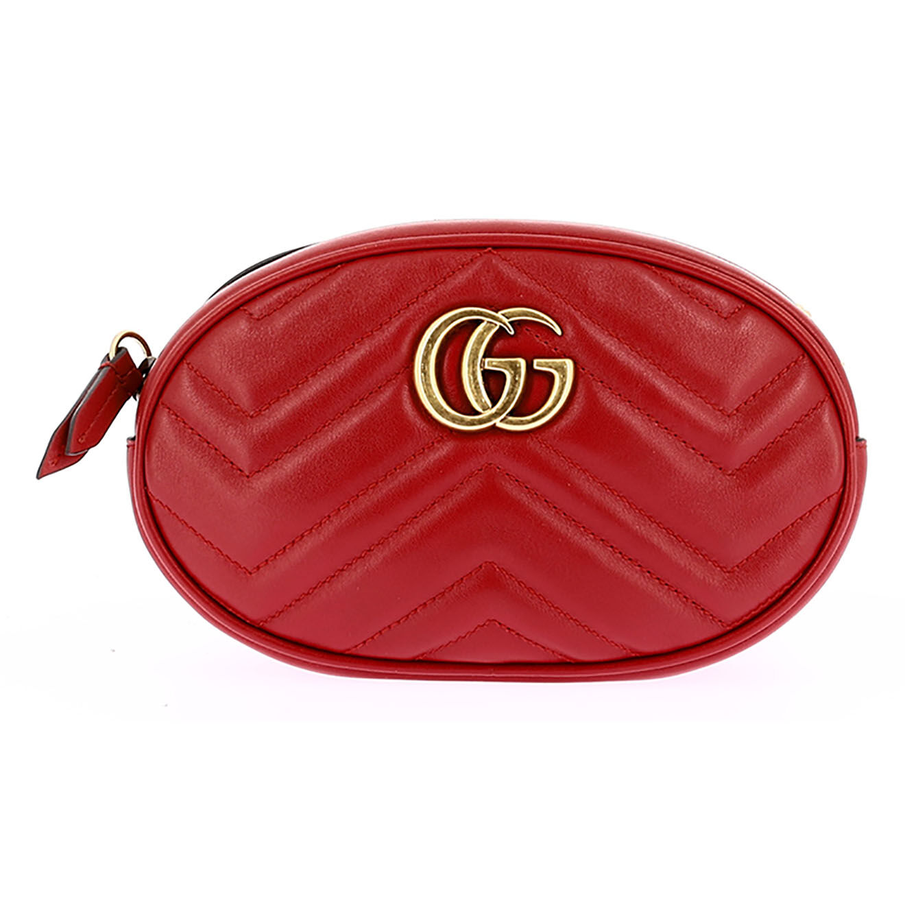 Gucci Sac ceinture Marmont en Cuir rouge - Très bon état - L.17 cm